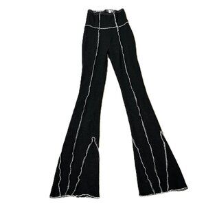 Out From Under Thermal Flare Exposed Seams Pants XS Black